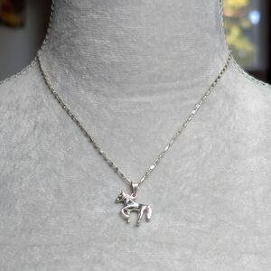 Sterling Silver Horse Pendant Necklace